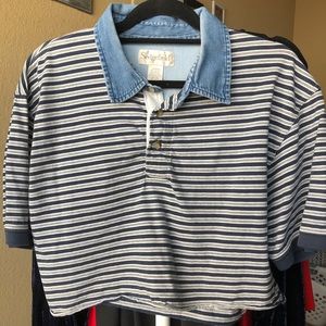 cropped collared shirt